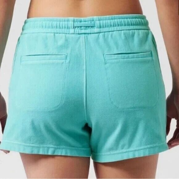 Athleta 988047-03 Women's Sz Small Turquoise Cotton Blend Farrallon Shorts - Picture 8 of 8